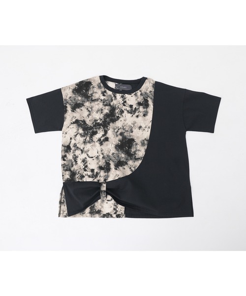 kOhAKU(コハク)の「【接触冷感】異素材ドッキングカットソー(Tシャツ/カットソー・レディース・ライトグレー/ブラック・FREE)」の7枚目の写真