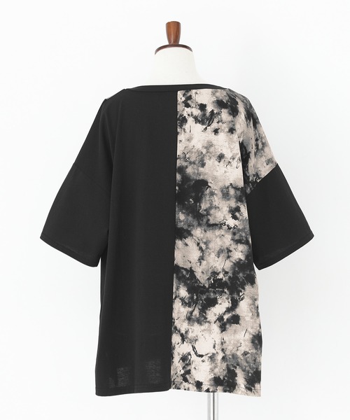 kOhAKU(コハク)の「【接触冷感】異素材ドッキングカットソー(Tシャツ/カットソー・レディース・ライトグレー/ブラック・FREE)」の10枚目の写真