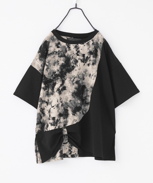 kOhAKU(コハク)の「【接触冷感】異素材ドッキングカットソー(Tシャツ/カットソー・レディース・ライトグレー/ブラック・FREE)」の18枚目の写真