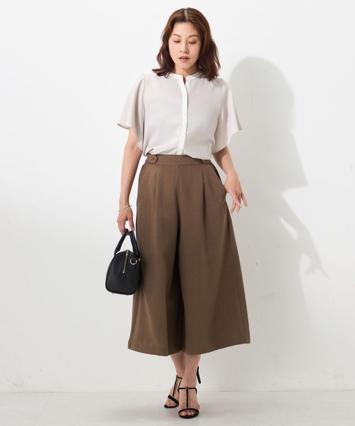 GALLORIA(ギャローリア)の「【接触冷感・ウォッシャブル】配色スキッパーブラウス(シャツ/ブラウス・レディース・オフホワイト/ネイビー/ライトグレー・M/L/S/LL)」の5枚目の写真