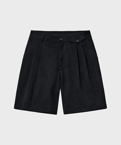 NOIRER(ノイア)の「スエードワイドバermudaパンツ(ネイビー)(その他パンツ・メンズ・その他・48/50/52)」の2枚目の写真