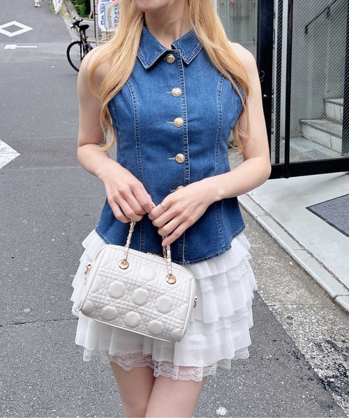 INGNI(イング)の「デニムリボンノースリブラウス(シャツ/ブラウス・レディース・ネイビー/ブルー・M)」の10枚目の写真