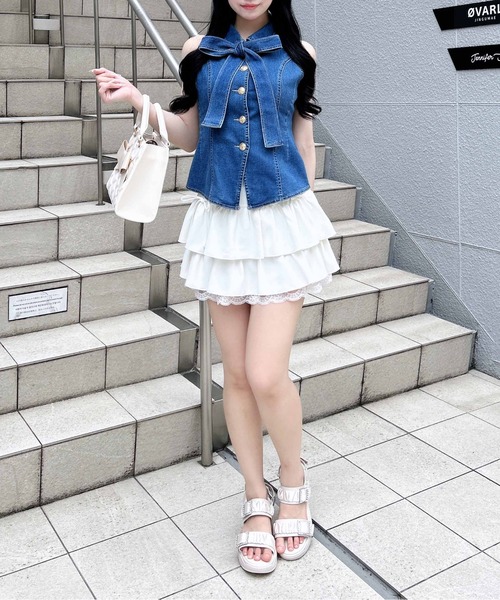 INGNI(イング)の「デニムリボンノースリブラウス(シャツ/ブラウス・レディース・ネイビー/ブルー・M)」の19枚目の写真