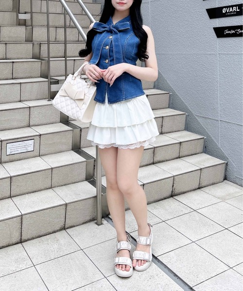 INGNI(イング)の「デニムリボンノースリブラウス(シャツ/ブラウス・レディース・ネイビー/ブルー・M)」の18枚目の写真
