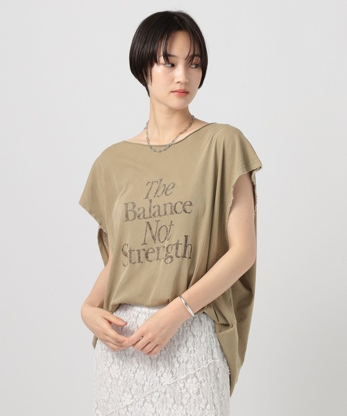 BAYFLOW（ベイフロー）の「[涼しい薄手素材]シアーピグメントノースリーブ T（Tシャツ/カットソー・レディース・カーキ/オフホワイト/チャコール・FREE）」の3枚目の写真