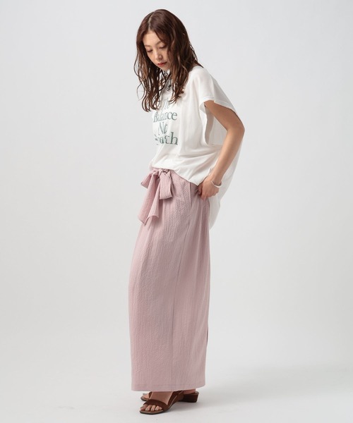 BAYFLOW（ベイフロー）の「[涼しい薄手素材]シアーピグメントノースリーブ T（Tシャツ/カットソー・レディース・カーキ/オフホワイト/チャコール・FREE）」の6枚目の写真