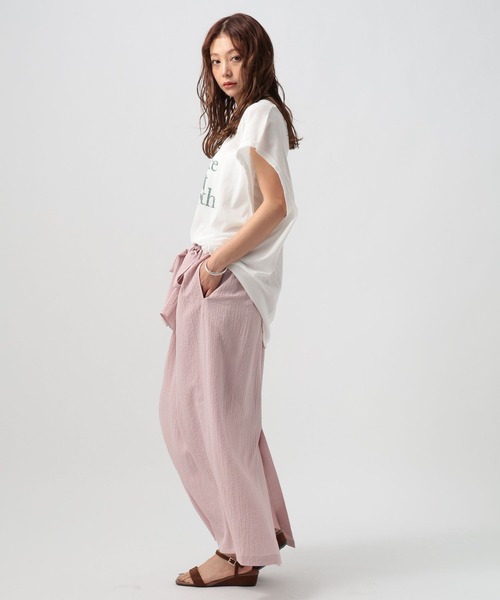 BAYFLOW（ベイフロー）の「[涼しい薄手素材]シアーピグメントノースリーブ T（Tシャツ/カットソー・レディース・カーキ/オフホワイト/チャコール・FREE）」の7枚目の写真