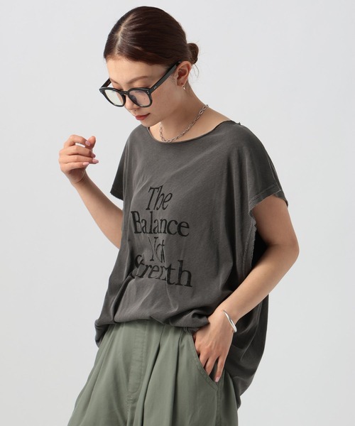 BAYFLOW（ベイフロー）の「[涼しい薄手素材]シアーピグメントノースリーブ T（Tシャツ/カットソー・レディース・カーキ/オフホワイト/チャコール・FREE）」の18枚目の写真