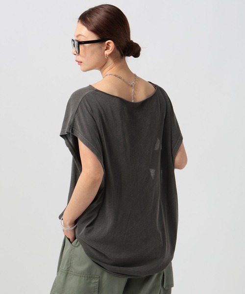BAYFLOW（ベイフロー）の「[涼しい薄手素材]シアーピグメントノースリーブ T（Tシャツ/カットソー・レディース・カーキ/オフホワイト/チャコール・FREE）」の20枚目の写真