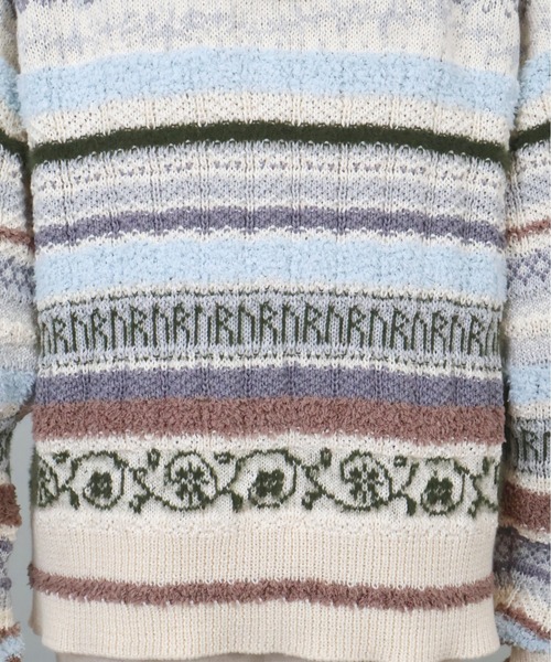 rurumu:(ルルムウ)の「rurumu:/ルルムウ/border knit fur hoodie(カーディガン/ボレロ・レディース・ブラック/ピンク/アイボリー・M/L)」の12枚目の写真