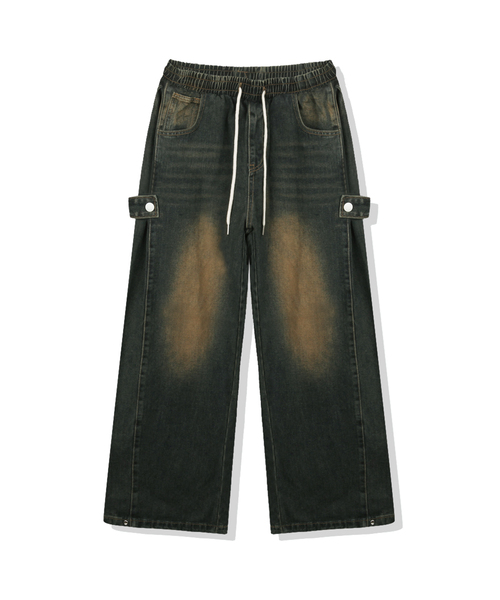 BASIC LABEL（ベーシックラベル）の「Curve side pintuck wide denim pants 3 Color [BLBD_4502]（デニムパンツ・レディース・チャコール/ライトブルー/ブルー・SMALL/MEDIUM/LARGE）」の3枚目の写真