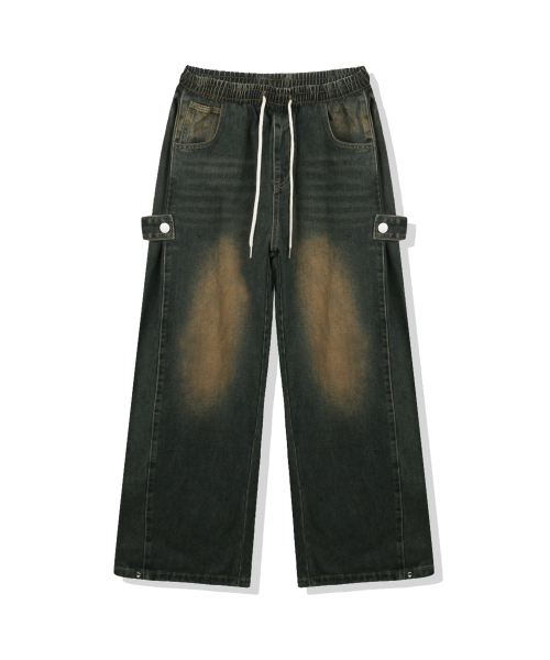BASIC LABEL（ベーシックラベル）の「Curve side pintuck wide denim pants 3 Color [BLBD_4502]（デニムパンツ・レディース・チャコール/ライトブルー/ブルー・SMALL/MEDIUM/LARGE）」の5枚目の写真
