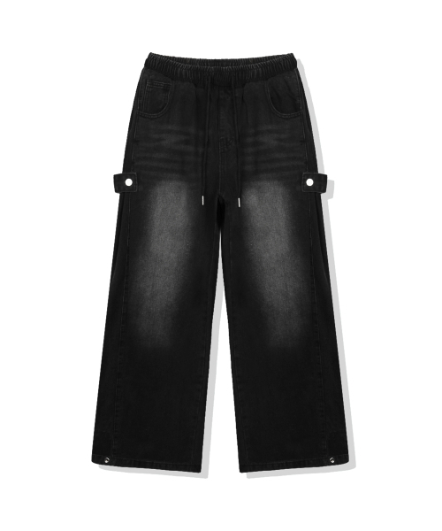 BASIC LABEL（ベーシックラベル）の「Curve side pintuck wide denim pants 3 Color [BLBD_4502]（デニムパンツ・レディース・チャコール/ライトブルー/ブルー・SMALL/MEDIUM/LARGE）」の6枚目の写真