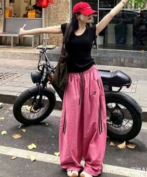 イージーパンツ」に該当するレッド/赤色系のファッション通販 - ZOZOTOWN