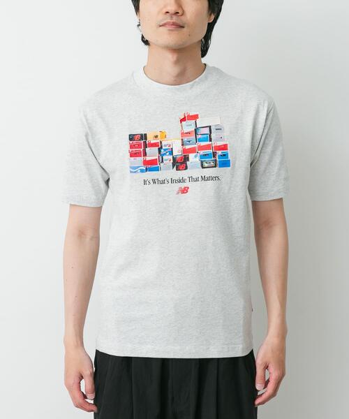 NEW BALANCE(ニューバランス)の「NEW BALANCE ボックスTシャツ(Tシャツ/カットソー・メンズ・グレー/ブラック/グリーン・LARGE/MEDIUM/X-LARGE)」の2枚目の写真