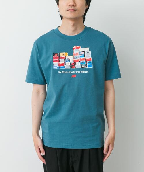 NEW BALANCE(ニューバランス)の「NEW BALANCE ボックスTシャツ(Tシャツ/カットソー・メンズ・グレー/ブラック/グリーン・LARGE/MEDIUM/X-LARGE)」の3枚目の写真