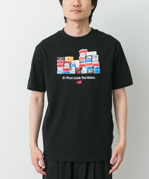 NEW BALANCE(ニューバランス)の「NEW BALANCE ボックスTシャツ(Tシャツ/カットソー・メンズ・グレー/ブラック/グリーン・LARGE/MEDIUM/X-LARGE)」の1枚目の写真