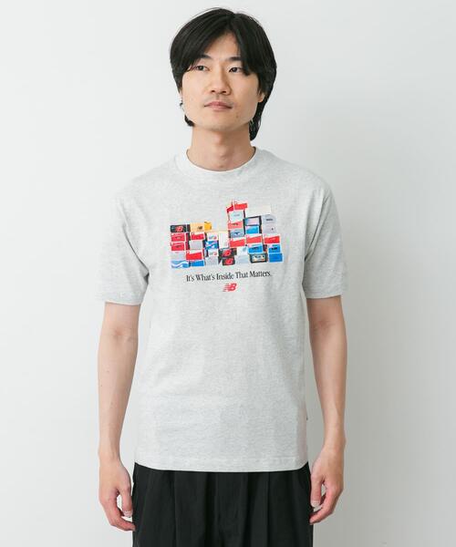 NEW BALANCE(ニューバランス)の「NEW BALANCE ボックスTシャツ(Tシャツ/カットソー・メンズ・グレー/ブラック/グリーン・LARGE/MEDIUM/X-LARGE)」の4枚目の写真