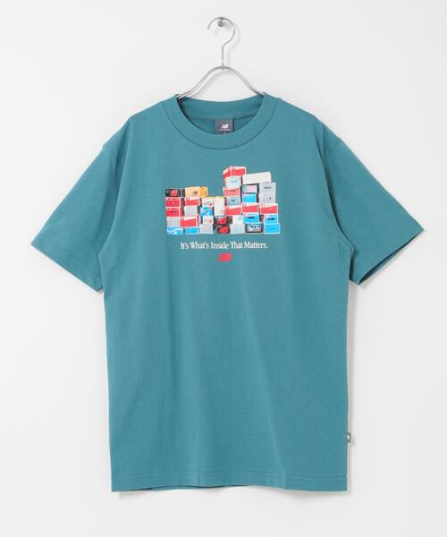 NEW BALANCE(ニューバランス)の「NEW BALANCE ボックスTシャツ(Tシャツ/カットソー・メンズ・グレー/ブラック/グリーン・LARGE/MEDIUM/X-LARGE)」の9枚目の写真