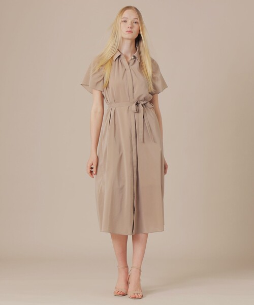 MACKINTOSH LONDON（マッキントッシュ ロンドン）の「コットンポリエステルワンピース（ワンピース・レディース・ベージュ/ブラック・38）」の4枚目の写真