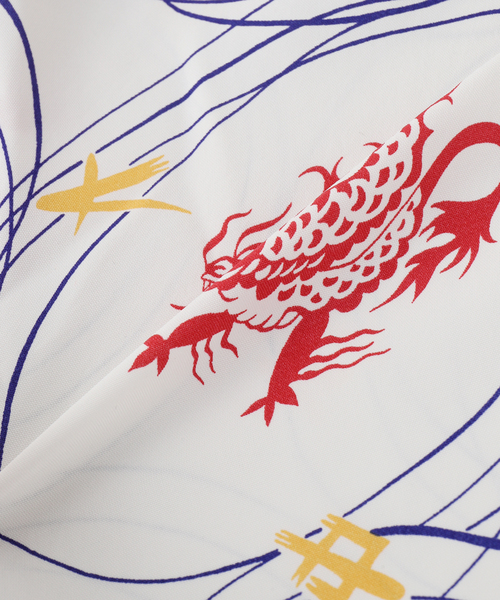 SUN SURF(サンサーフ)の「SUN SURF / サンサーフ "DRAGON GRID"S/S RAYON HAWAIAN SHIRT(シャツ/ブラウス・メンズ・ホワイト・X-LARGE/MEDIUM)」の5枚目の写真