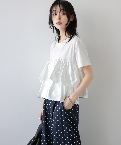 セール】フリル×ドットパンツセットアップ（セットアップ）｜AMELY