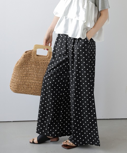AMELY（エミリー）の「フリル×ドットパンツセットアップ（セットアップ・レディース・グレー系その他/ホワイト×ネイビー・M/L）」の14枚目の写真