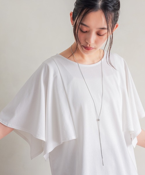 n'OrLABEL(ノアールレーベル)の「【冷感】ひんやり変形スリーブカットソー(Tシャツ/カットソー・レディース・オフホワイト/ラベンダー/ブラック・1/2)」の17枚目の写真