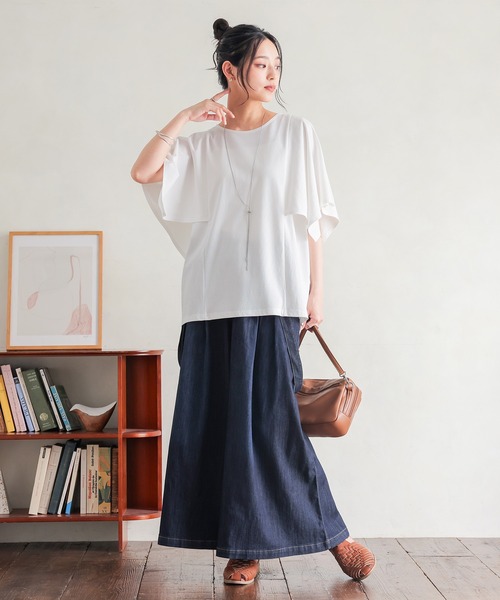 n'OrLABEL(ノアールレーベル)の「【冷感】ひんやり変形スリーブカットソー(Tシャツ/カットソー・レディース・オフホワイト/ラベンダー/ブラック・1/2)」の16枚目の写真