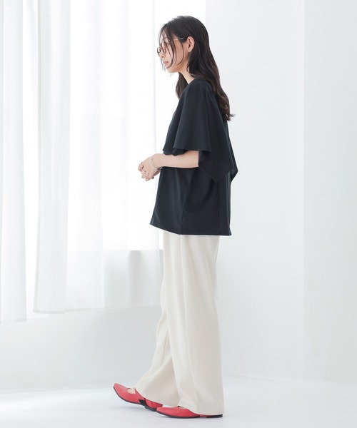 n'OrLABEL(ノアールレーベル)の「【冷感】ひんやり変形スリーブカットソー(Tシャツ/カットソー・レディース・オフホワイト/ラベンダー/ブラック・1/2)」の19枚目の写真
