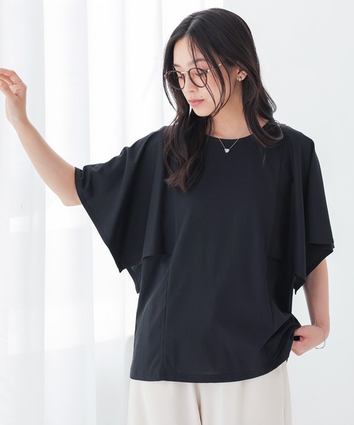 n'OrLABEL(ノアールレーベル)の「【冷感】ひんやり変形スリーブカットソー(Tシャツ/カットソー・レディース・オフホワイト/ラベンダー/ブラック・1/2)」の22枚目の写真