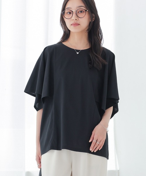 n'OrLABEL(ノアールレーベル)の「【冷感】ひんやり変形スリーブカットソー(Tシャツ/カットソー・レディース・オフホワイト/ラベンダー/ブラック・1/2)」の18枚目の写真