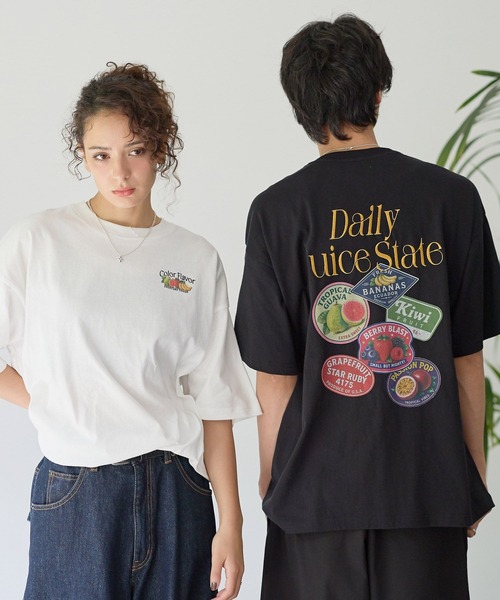 PBLIM(ページボーイリム)の「《UNISEX》フルーツステッカーT / 刺繍デザイン(Tシャツ/カットソー・レディース・オフホワイト/グレー/ブラック・FREE)」の3枚目の写真
