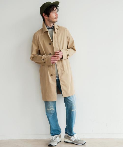 green label relaxing（グリーンレーベルリラクシング）の「【WEB限定】★★W/RE/PE/CHINO ステンカラーコート（ステンカラーコート・メンズ・ネイビー/オリーブ/ベージュ・LARGE/MEDIUM/X-LARGE/X-SMALL/SMALL）」の19枚目の写真