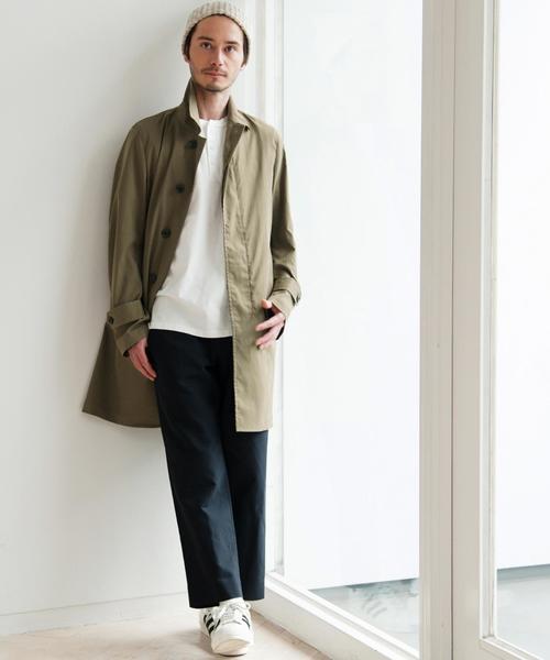 green label relaxing（グリーンレーベルリラクシング）の「【WEB限定】★★W/RE/PE/CHINO ステンカラーコート（ステンカラーコート・メンズ・ネイビー/オリーブ/ベージュ・LARGE/MEDIUM/X-LARGE/X-SMALL/SMALL）」の7枚目の写真