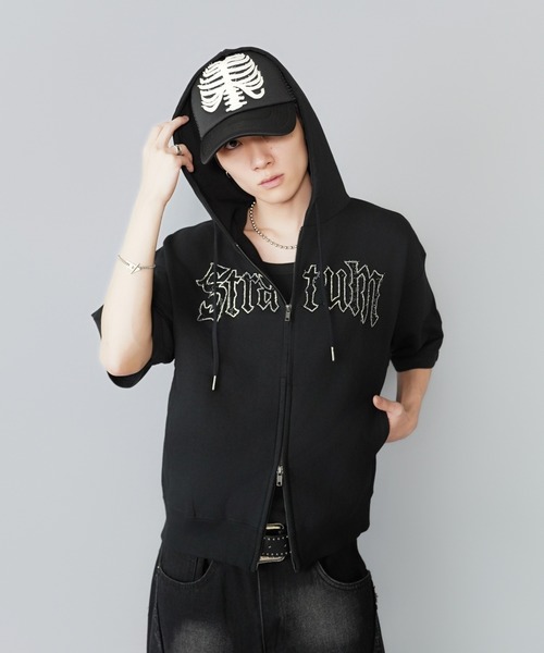 SPINNS(スピンズ)の「コットンキャップ/スケルトンパッチワークロゴ(キャップ・メンズ・ブラック・ONESIZE)」の4枚目の写真