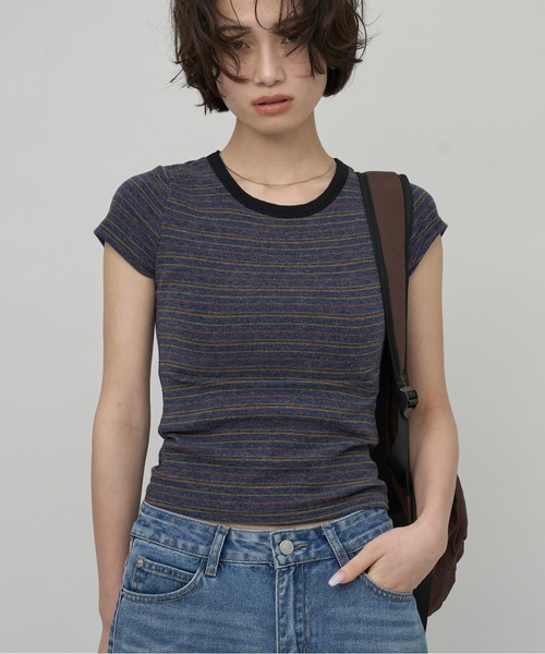 OFROOM(オフルーム)の「Multi Border Tee|マルチボーダーTee(Tシャツ/カットソー・レディース・ネイビー/グレー・FREE)」の9枚目の写真