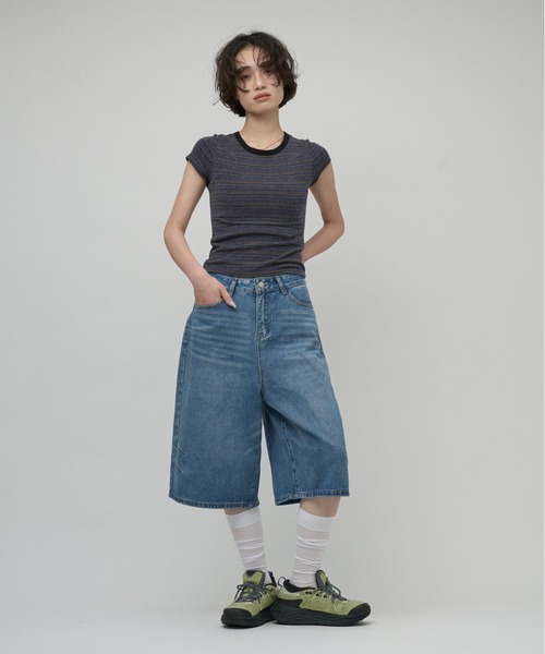 OFROOM(オフルーム)の「Multi Border Tee|マルチボーダーTee(Tシャツ/カットソー・レディース・ネイビー/グレー・FREE)」の10枚目の写真