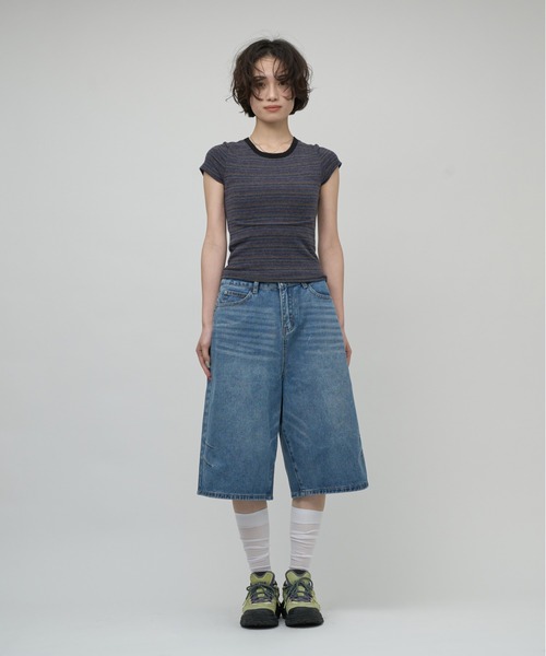 OFROOM(オフルーム)の「Multi Border Tee|マルチボーダーTee(Tシャツ/カットソー・レディース・ネイビー/グレー・FREE)」の12枚目の写真