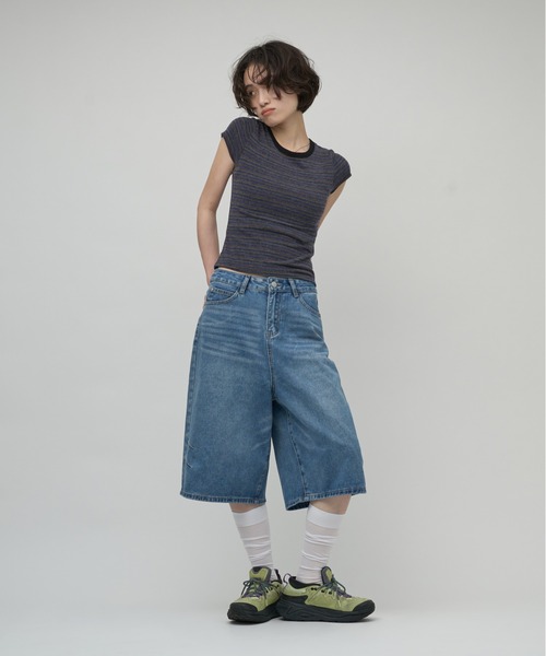 OFROOM(オフルーム)の「Multi Border Tee|マルチボーダーTee(Tシャツ/カットソー・レディース・ネイビー/グレー・FREE)」の15枚目の写真