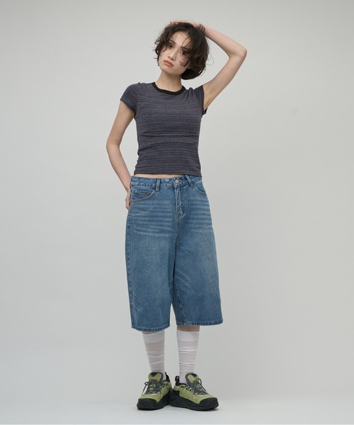 OFROOM(オフルーム)の「Multi Border Tee|マルチボーダーTee(Tシャツ/カットソー・レディース・ネイビー/グレー・FREE)」の20枚目の写真