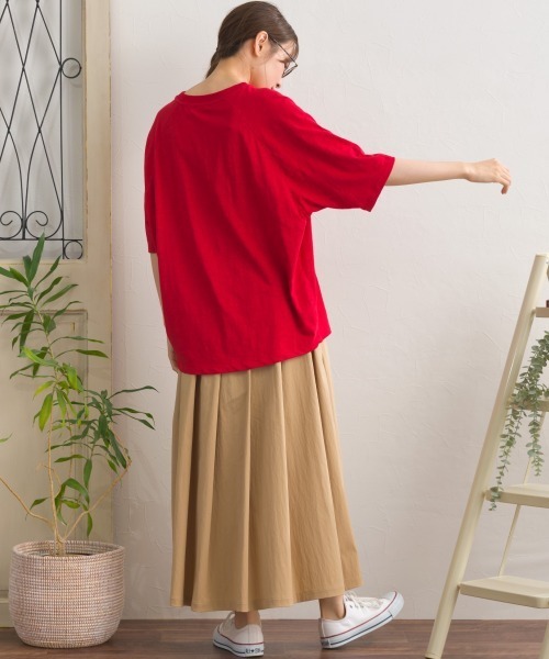 OMNES（オムネス）の「スラブ天竺 ラグラン5分袖Tシャツ UVカット付（Tシャツ/カットソー・レディース・ブラック/ホワイト/ブラウン/レッド・FREE）」の7枚目の写真