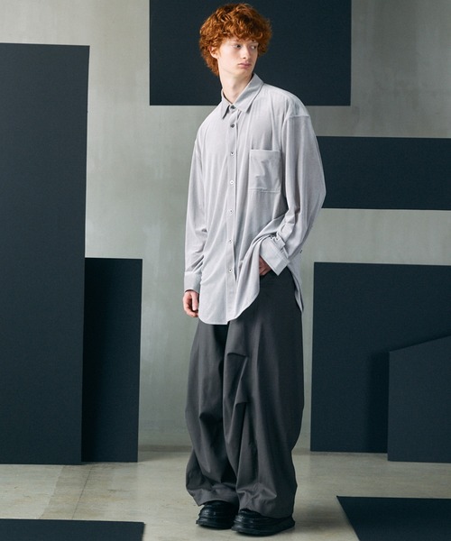 MAISON SPECIAL(メゾンスペシャル)の「《UNISEX》One Tuck Prime-Wide Snow Slacks/ワンタックプライムワイドスノースラックス【MAISON SPECIAL/メゾンスペシャル】(スラックス・メンズ・ブラウン/チャコールグレー/ブラック・2/1/0)」の4枚目の写真