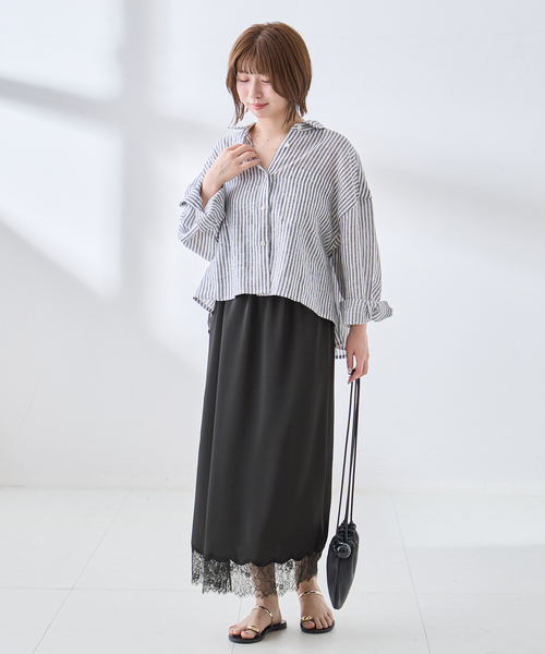 journal standard L'essage(ジャーナルスタンダードレサージュ)の「サテンレーススカート(スカート・レディース・ブラウン/ブラック・38/36)」の13枚目の写真