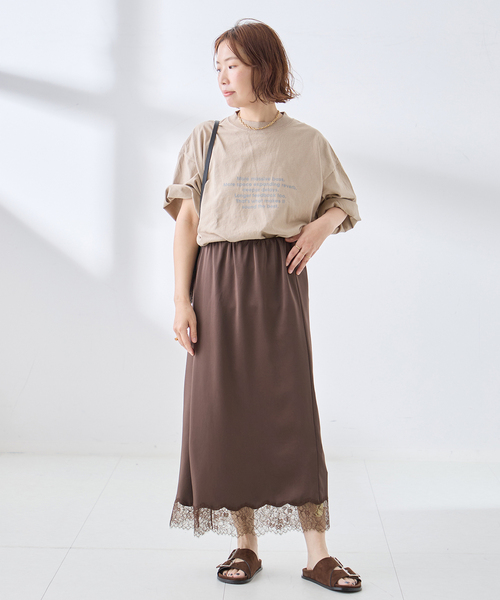 journal standard L'essage(ジャーナルスタンダードレサージュ)の「サテンレーススカート(スカート・レディース・ブラウン/ブラック・38/36)」の9枚目の写真