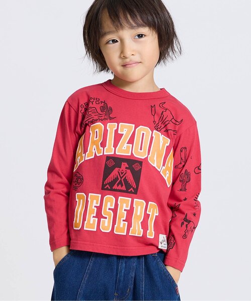 F.O.KIDS(エフオーキッズ)の「【接触冷感/吸水速乾】ARIZONAロゴ長袖Tシャツ_UVカット(Tシャツ/カットソー・キッズ・オフホワイト/レッド/グレー・90/140/160/150/130/120/110/100/80)」の1枚目の写真