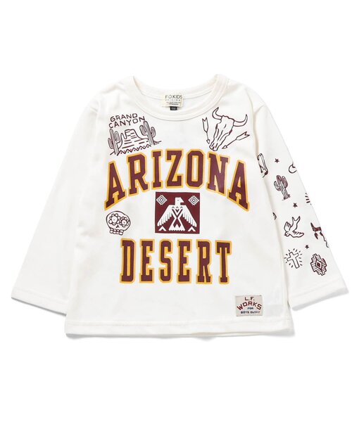 F.O.KIDS(エフオーキッズ)の「【接触冷感/吸水速乾】ARIZONAロゴ長袖Tシャツ_UVカット(Tシャツ/カットソー・キッズ・オフホワイト/レッド/グレー・90/140/160/150/130/120/110/100/80)」の4枚目の写真