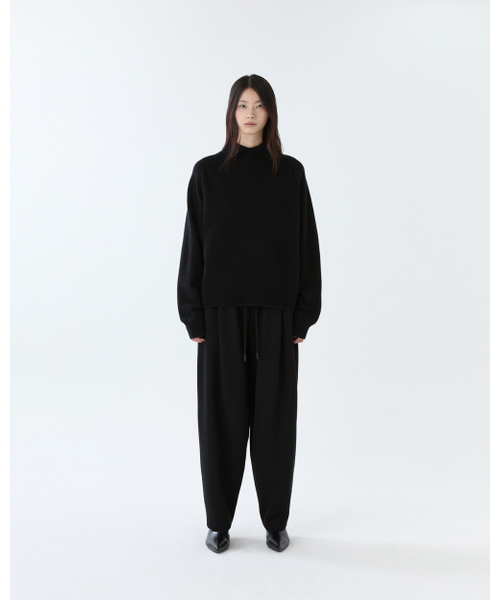 THEENDQUESTION(ジエンドクエスチョン)の「Knit tuck wide pants / BLACK(その他パンツ・レディース・その他・FREE)」の2枚目の写真