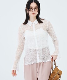 NOLLEY’S | 【WEB&一部店舗限定カラーアイテム】ウォッシャブルレースシャツブラウス(シャツ/ブラウス)