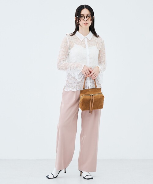 NOLLEY’S（ノーリーズ）の「【WEB＆一部店舗限定カラーアイテム】ウォッシャブルレースシャツブラウス（シャツ/ブラウス・レディース・ブラック/ホワイト・38）」の4枚目の写真
